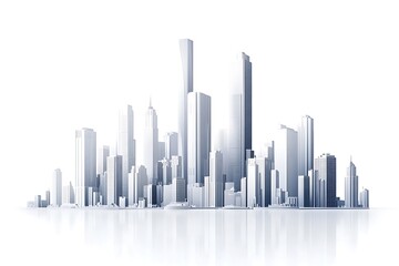 Fototapeta premium modern city panorama 3d illustration