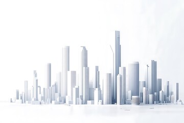 Fototapeta premium modern city panorama 3d illustration