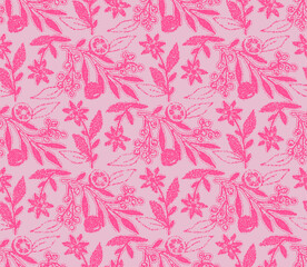 Fototapeta premium Seamless vintage pattern with floral motifs. Based on a traditional oriental textiles.