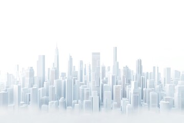 Obraz premium Cityscape Illustration With Skyscrapers At The Waterfront isolated On A white Background.