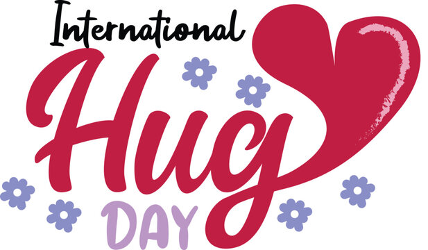 International Hug Day lettering design