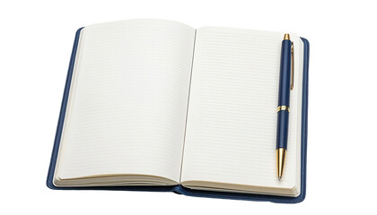 Blank meal planning notebook with a pen, isolated on white background, , transparent background