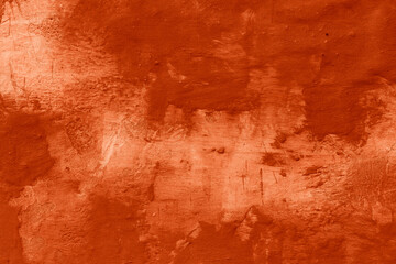 Grunge lush lava concrete background. Textured plaster wall. Creative backdrop for your design. Color of the year 2025 concept. Top view, layout for design. Surface with peeling shabby pattern.