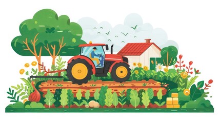 Farmers using AI to monitor soil conditions, weather patterns, and crop growth. Illustrations