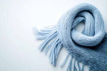 Knitted scarf on a white background.