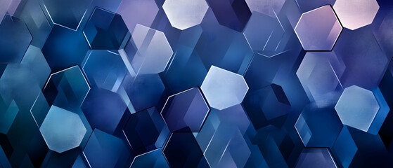 Abstract blue hexagon pattern background.