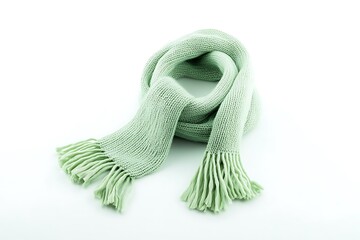 Knitted scarf on a white background.