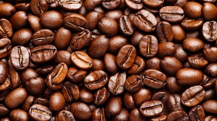 Obraz premium Explore the rich glossy texture of roasted coffee beans