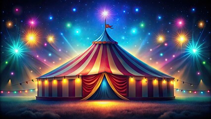 Enchanting Circus Tent at Night - Captivating Product Photography for Event Themes