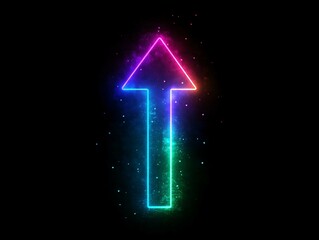 Vibrant Arrow with Blue and Green Colors on Black Background