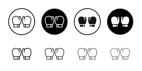Boxing glove icon flat line symbol set.