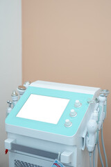 Ultrasound facial beauty treatment equipment in the beauty salon.
