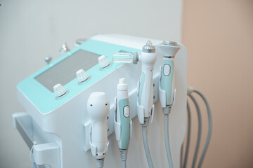 Ultrasound facial beauty treatment equipment in the beauty salon.