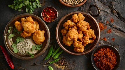 Ganthiya are deep fried Indian snacks made from chickpea flour. 
