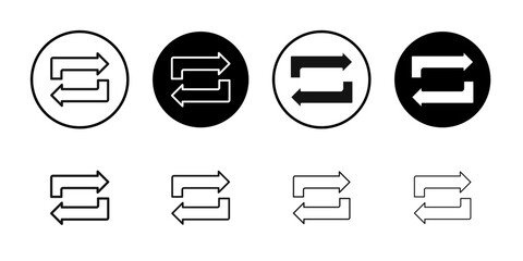 Exchange icon flat line symbol set.