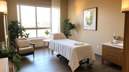 Explore the tranquil design of a private therapy room for mental health treatment
