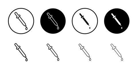 Eye dropper icon flat line symbol set.