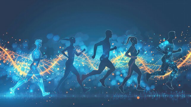 People utilizing personalized fitness programs based on genetic testing to achieve better health results.