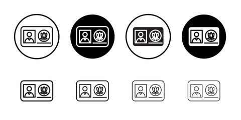 Medical marijuana card icon flat line symbol set.