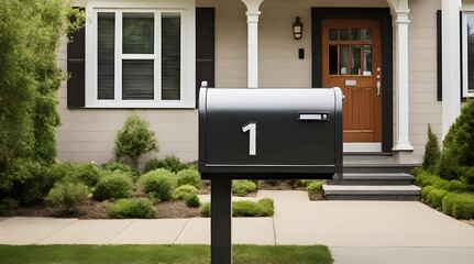 Urban mailbox with number 11 in front of new house.generative.ai
