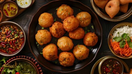 Ganthiya are deep fried Indian snacks made from chickpea flour. 