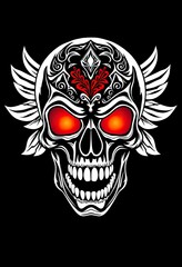 Naughty Beauty: Playful Cartoon Skull with Tongue Out &ndash; Modern AI-Generated Art Showcasing a Humorous and Cheeky Expression