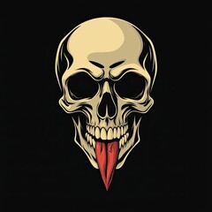 Obraz premium Naughty Beauty: Playful Cartoon Skull with Tongue Out – Modern AI-Generated Art Showcasing a Humorous and Cheeky Expression