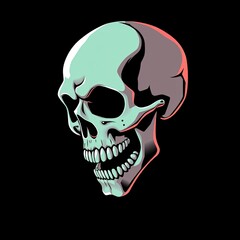Fototapeta premium Naughty Beauty: Playful Cartoon Skull with Tongue Out – Modern AI-Generated Art Showcasing a Humorous and Cheeky Expression