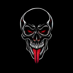 Fototapeta premium Naughty Beauty: Playful Cartoon Skull with Tongue Out – Modern AI-Generated Art Showcasing a Humorous and Cheeky Expression