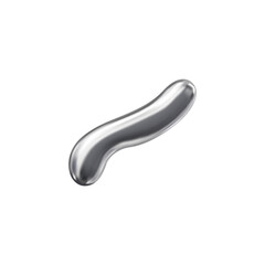 Vector image with liquid elongated abstract shape in a futuristic design with a silver coating.