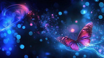 Colorful Purple Butterfly Beautiful Background