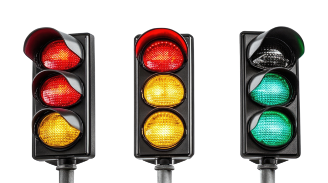 traffic light on isoalated on white background