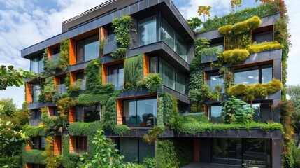 Obraz premium Sustainable architecture embracing adaptive reuse to reduce environmental impact.