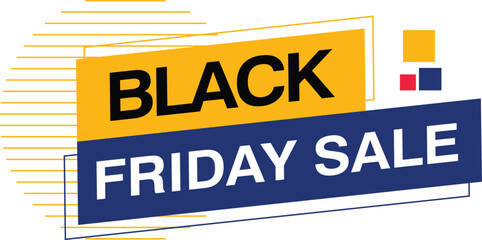 Fototapeta premium Black Friday Sale tag special offer banner super deal sign element yellow, black, abstract set creative