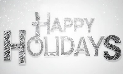 Black diamond letters spelling happy holidays suitable for festive greeting cards, social media posts, scrapbooking, and holiday themed designs. - Powered by Adobe