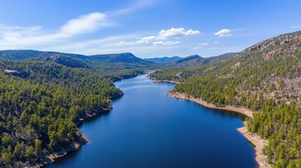 Explore the breathtaking serenity of a majestic mountain lake surrounded by lush green forests