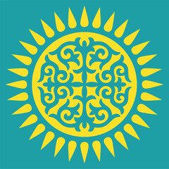 Kazakh nomadic tribes on background