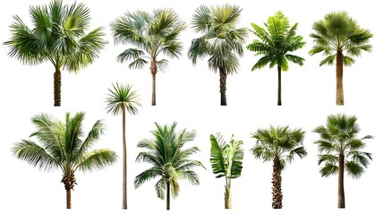 A collection of different palm trees