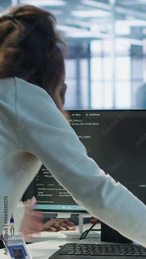 Poster admin panicking after computer crash affecting server room ai workloads, spamming keyboard keys. art