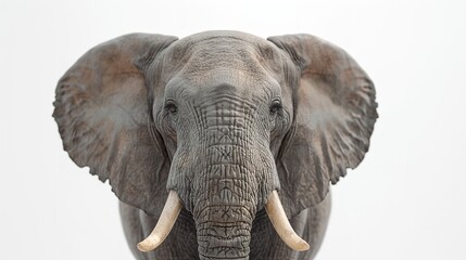 Obraz premium African elephant - Loxodonta africana female. Animals isolated on white background.