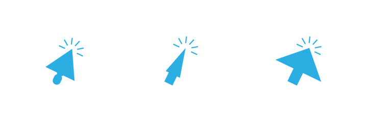 Pointer arrow vector icon set. Computer mouse cursor symbol. Vector illustration.