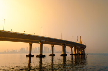 Bandra Worli Sea Link, Mumbai in the evening