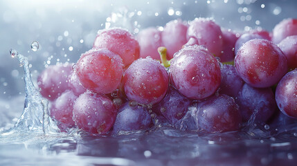 Splashes of water on a white background, juicy bright fruits in the water
