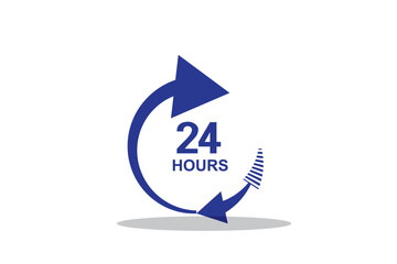 24 hours service vector symbol. 24h service duration sign. 24 h discount offer. same day delivery line icon set. fast 24hr support sign collection.
