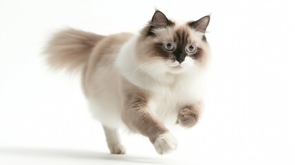 Obraz premium lovely ragdoll cat on white isolate background