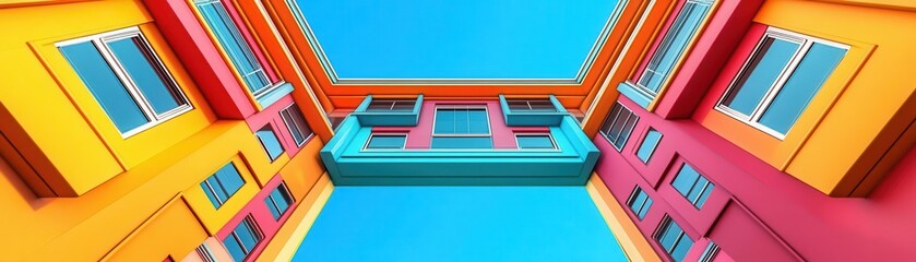 Grid pattern with frame repetition digital futuristic theme cartoon drawing Split-complementary color scheme