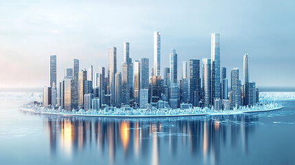 Fototapeta premium Smart City 3D Miniature Model