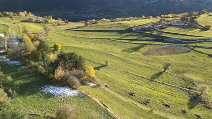 village nature landscapes in sunny weather