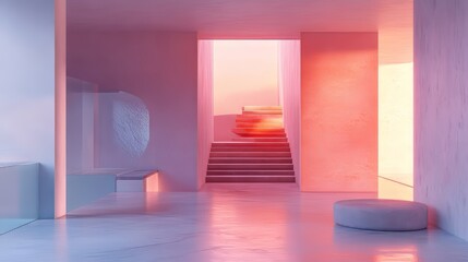 3d abstract room, perspective of minimal design architecture. architecture design. Ultra realistic....