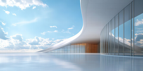 Fototapeta premium Minimalist abstract modern architecture and ground platforms